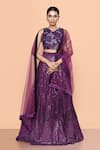 Buy_Sayisha_Purple Net Sequins Embellished Lehenga Set _at_Aza_Fashions