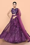 Shop_Sayisha_Purple Net Sequins Embellished Lehenga Set _Online_at_Aza_Fashions