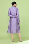 Shop_Sayisha_Lavender Silk Mandarin Collar, Square Neck Solid Jacket And Inner Dress Set _at_Aza_Fashions