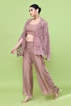 Buy_Sayisha_Pink Silk Square , Open Cutwork Cape And Pant Set _Online_at_Aza_Fashions