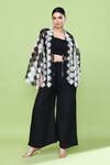 Buy_Sayisha_Black Silk Open , Square Cutwork Cape And Pant Set _Online_at_Aza_Fashions