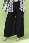 Shop_Sayisha_Black Silk Open , Square Cutwork Cape And Pant Set _Online_at_Aza_Fashions