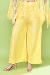 Shop_Sayisha_Yellow Silk Open , Sweetheart Sheer Cape And Pant Set _Online_at_Aza_Fashions