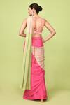 Shop_Sayisha_Pink Chinon, Chiffon, Silk Embroidery, Mirrors, Pre-draped Saree With Blouse _at_Aza_Fashions