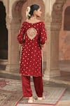 Shop_Sheetal Batra_Red Chanderi , Chanderi, , Anila Banarasi Tilla And Kurta Set _at_Aza_Fashions