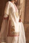 Sheetal Batra_Off White Chanderi Silk Embroidery, Pearls, Anila Banarasi Tilla And Kurta Set _Online_at_Aza_Fashions