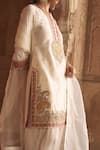 Sheetal Batra_Ivory Chanderi , Organza Pearls, Anila Banarasi Tilla And Kurta Set _Online_at_Aza_Fashions