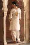 Shop_Sheetal Batra_Ivory Chanderi , Organza Pearls, Anila Banarasi Tilla And Kurta Set _at_Aza_Fashions