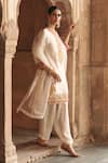 Shop_Sheetal Batra_Ivory Chanderi , Organza Pearls, Anila Banarasi Tilla And Kurta Set _Online_at_Aza_Fashions