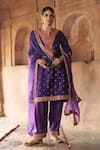Buy_Sheetal Batra_Purple Chanderi , Organza Pearls, Hafsa Banarasi Tilla And Kurta Set _at_Aza_Fashions