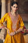 Buy_Sheetal Batra_Mustard Chanderi Silk, Organza Embroidery, Hafsa Banarasi Tilla And Kurta Set _Online_at_Aza_Fashions