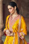 Shop_Sheetal Batra_Mustard Chanderi Silk, Organza Embroidery, Hafsa Banarasi Tilla And Kurta Set _Online_at_Aza_Fashions