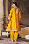 Shop_Sheetal Batra_Mustard Chanderi Silk, Organza Embroidery, Hafsa Banarasi Tilla And Kurta Set _at_Aza_Fashions