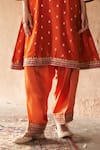 Sheetal Batra_Orange Chanderi Silk Pearls, Sequins, Hafsa Kashmiri Tilla Kurta And Salwar Set _Online_at_Aza_Fashions