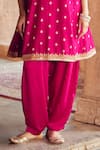 Sheetal Batra_Fuchsia Chanderi , Organza Inaayat Banarasi Tilla And Kurta Set _Online_at_Aza_Fashions
