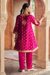 Shop_Sheetal Batra_Fuchsia Chanderi , Organza Inaayat Banarasi Tilla And Kurta Set _at_Aza_Fashions