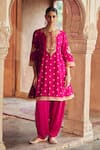 Buy_Sheetal Batra_Fuchsia Chanderi , Organza Inaayat Banarasi Tilla And Kurta Set 