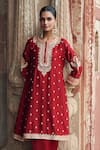 Sheetal Batra Red Chanderi Silk Pearls, Sequins, Gota Inaayat Banarasi Tilla And Kurta Set Online at Aza Fashions Sheetal Batra_Red Chanderi Silk Pearls, Sequins, Gota Inaayat Banarasi Tilla And Kurta Set _Online_at_Aza_Fashions