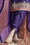 Sheetal Batra_Purple Chanderi , Organza Pearls, Fahmida Kashmiri Tilla And Kurta Set _Online_at_Aza_Fashions