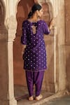 Shop_Sheetal Batra_Purple Chanderi , Organza Pearls, Fahmida Kashmiri Tilla And Kurta Set _at_Aza_Fashions