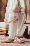 Sheetal Batra_Ivory Chanderi , Satin, Organza Mehwish Kashmiri Tilla And Kurta Set _Online_at_Aza_Fashions