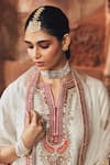 Shop_Sheetal Batra_Ivory Chanderi , Satin, Organza Mehwish Kashmiri Tilla And Kurta Set _at_Aza_Fashions