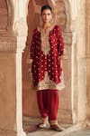 Buy Sheetal Batra Red Chanderi , Satin, Organza Pearls, Mehwish Tilla And Kurta Set at Aza Fashions Buy_Sheetal Batra_Red Chanderi , Satin, Organza Pearls, Mehwish Tilla And Kurta Set _at_Aza_Fashions