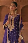Buy_Sheetal Batra_Purple Chanderi , Satin, Organza Farhana Kashmiri Tilla And Kurta Set _Online_at_Aza_Fashions