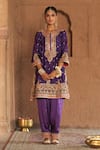 Sheetal Batra_Purple Chanderi , Satin, Organza Farhana Kashmiri Tilla And Kurta Set _at_Aza_Fashions