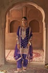 Sheetal Batra_Purple Chanderi , Satin, Organza Farhana Kashmiri Tilla And Kurta Set _Online