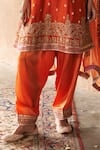 Shop_Sheetal Batra_Orange Chanderi , Satin, Organza Farhana Banarasi Tilla And Kurta Set _Online_at_Aza_Fashions