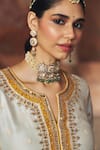 Buy_Sheetal Batra_Ivory Chanderi , , Chanderi, Sumaira Kashmiri Tilla And Kurta Set _Online_at_Aza_Fashions