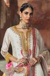 Shop_Sheetal Batra_Ivory Chanderi , , Chanderi, Sumaira Kashmiri Tilla And Kurta Set _Online_at_Aza_Fashions