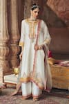 Buy_Sheetal Batra_Ivory Chanderi , , Chanderi, Sumaira Kashmiri Tilla And Kurta Set _at_Aza_Fashions