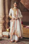 Buy_Sheetal Batra_Ivory Chanderi , , Chanderi, Sumaira Kashmiri Tilla And Kurta Set 