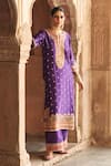 Sheetal Batra_Purple Chanderi , Organza Sobia Kashmiri Tilla And Kurta Set _Online_at_Aza_Fashions