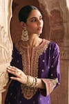 Buy_Sheetal Batra_Purple Chanderi , Organza Sobia Kashmiri Tilla And Kurta Set _Online_at_Aza_Fashions