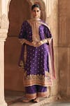 Buy_Sheetal Batra_Purple Chanderi , Organza Sobia Kashmiri Tilla And Kurta Set _at_Aza_Fashions
