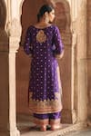 Shop_Sheetal Batra_Purple Chanderi , Organza Sobia Kashmiri Tilla And Kurta Set _at_Aza_Fashions