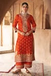 Sheetal Batra Orange Chanderi , Organza Pearls, Sobia Kashmiri Tilla And Kurta Set Online at Aza Fashions Sheetal Batra_Orange Chanderi , Organza Pearls, Sobia Kashmiri Tilla And Kurta Set _Online_at_Aza_Fashions