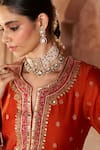Shop Sheetal Batra Orange Chanderi , Organza Pearls, Sobia Kashmiri Tilla And Kurta Set Online at Aza Fashions Shop_Sheetal Batra_Orange Chanderi , Organza Pearls, Sobia Kashmiri Tilla And Kurta Set _Online_at_Aza_Fashions