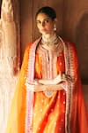 Buy Sheetal Batra Orange Chanderi , Organza Pearls, Sobia Kashmiri Tilla And Kurta Set Buy_Sheetal Batra_Orange Chanderi , Organza Pearls, Sobia Kashmiri Tilla And Kurta Set