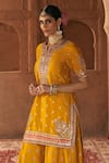Sheetal Batra_Mustard Chanderi , Areesha Banarasi Kurta Sharara Set With Dupatta _Online_at_Aza_Fashions