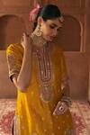 Buy_Sheetal Batra_Mustard Chanderi , Areesha Banarasi Kurta Sharara Set With Dupatta _Online_at_Aza_Fashions