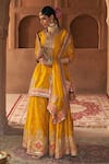 Buy_Sheetal Batra_Mustard Chanderi , Areesha Banarasi Kurta Sharara Set With Dupatta _at_Aza_Fashions