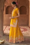Buy_Sheetal Batra_Mustard Chanderi , Areesha Banarasi Kurta Sharara Set With Dupatta 