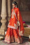 Shop_Sheetal Batra_Orange , Silk, Areesha Banarasi Tilla And Kurta Sharara Set _Online_at_Aza_Fashions