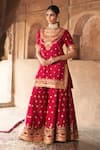 Sheetal Batra_Pink Chanderi , Organza Samreen Banarasi Tilla And Kurta Sharara Set _Online_at_Aza_Fashions