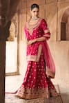 Buy_Sheetal Batra_Pink Chanderi , Organza Samreen Banarasi Tilla And Kurta Sharara Set _Online_at_Aza_Fashions