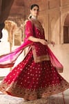 Shop_Sheetal Batra_Pink Chanderi , Organza Samreen Banarasi Tilla And Kurta Sharara Set _Online_at_Aza_Fashions